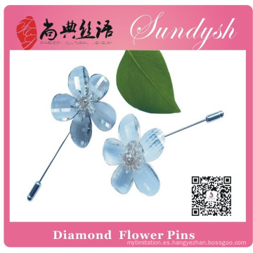 Sundysh Handmade Clear Crystal Flower Pins